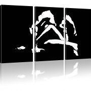 Erotik Abstrakt Leinwandbild 3-Teilig: 135x80 cm | Weiss