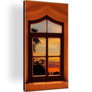 Fenster Landschaft Wandbild auf Leinwand 