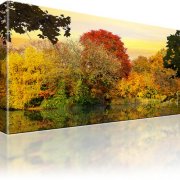 Wald See Herbst Wandbild 