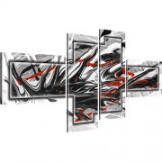 Abstrakt Bild auf Leinwand 4-Teilig: 130x60 cm