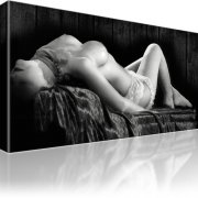 Erotik Leinwandbild 1-Teilig: 100x55 cm | Schwarz-Weiss