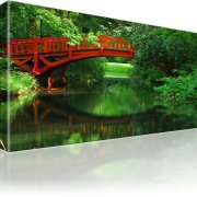Brücke Fluss Natur Bild auf Leinwand 
