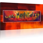 Abstrakte Stadt Wandbild 1-Teilig: 80x45 cm | Orange