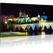 Prag bei Nacht Bild auf Leinwand 