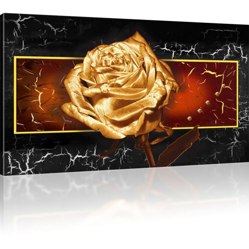 Goldene Rose Wandbilder auf Leinwand 