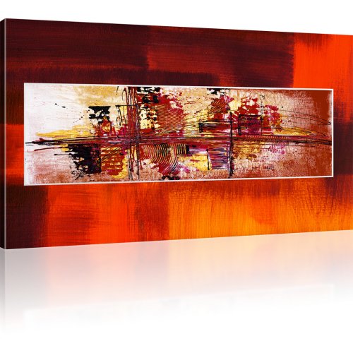Abstraktion Chaos Kunstdruck 1-Teilig: 100x55 cm | Orange