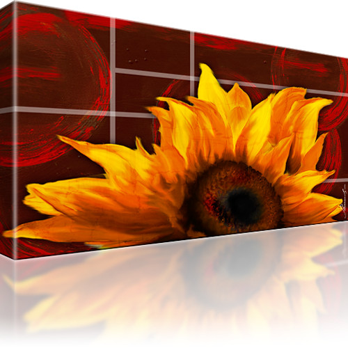 Sonnenblume Blume Wandbild auf Leinwand 1-Teilig: 100x55 cm