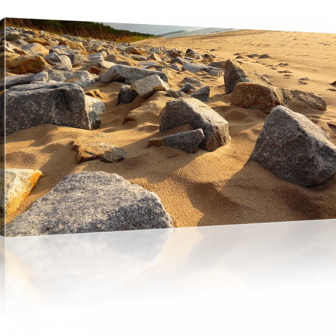 Steine am Strand Landschaft Leinwanddruck 